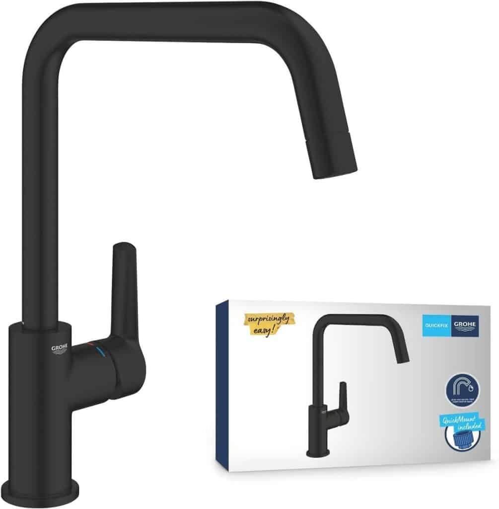 Test du robinet de cuisine Grohe QuickFix Start noir mat