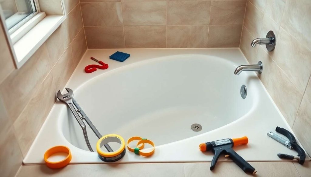 Outils essentiels pour réparer une fuite de baignoire Aquarine