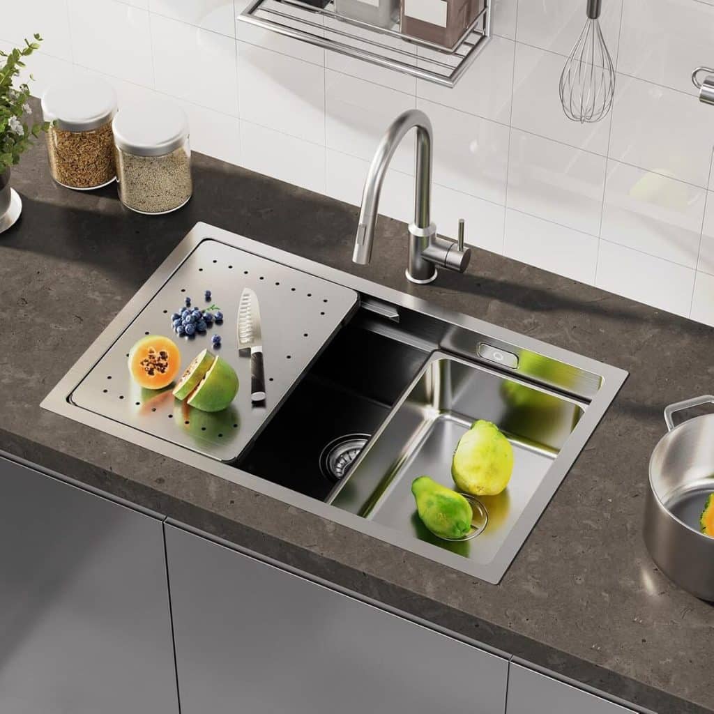 Test : évier inox Cecipa 70x44cm, trop-plein et vidange rapide