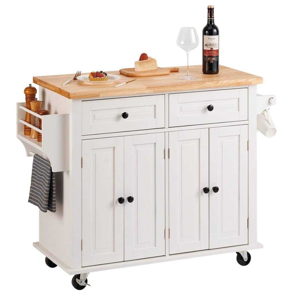 Test du îlot central VEVOR : le meuble pratique à roulettes pour votre cuisine