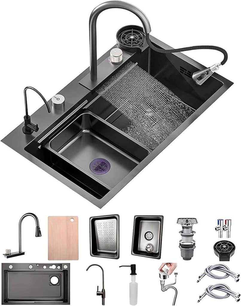 Test de l'évier multifonction Nano Raindance noir 1 bac de 80x50 cm