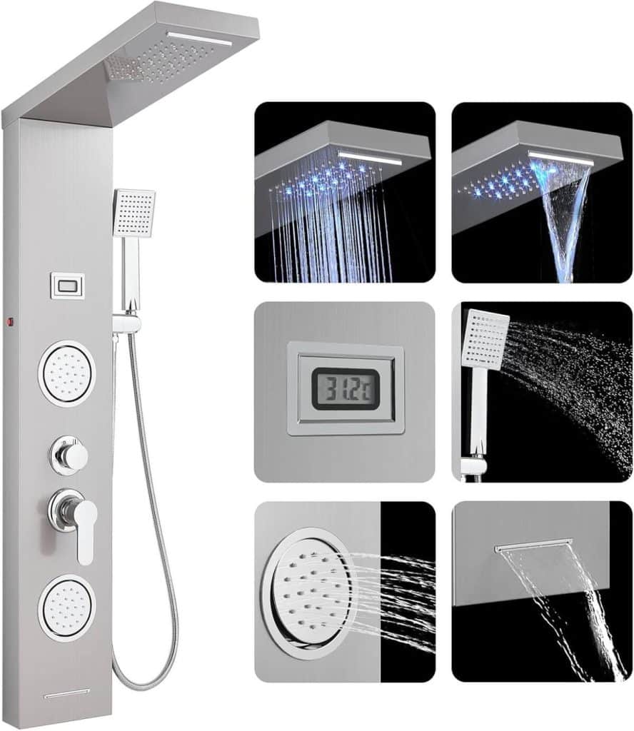 Test de la colonne de douche hydromassante Rovogo LED : efficacité et design