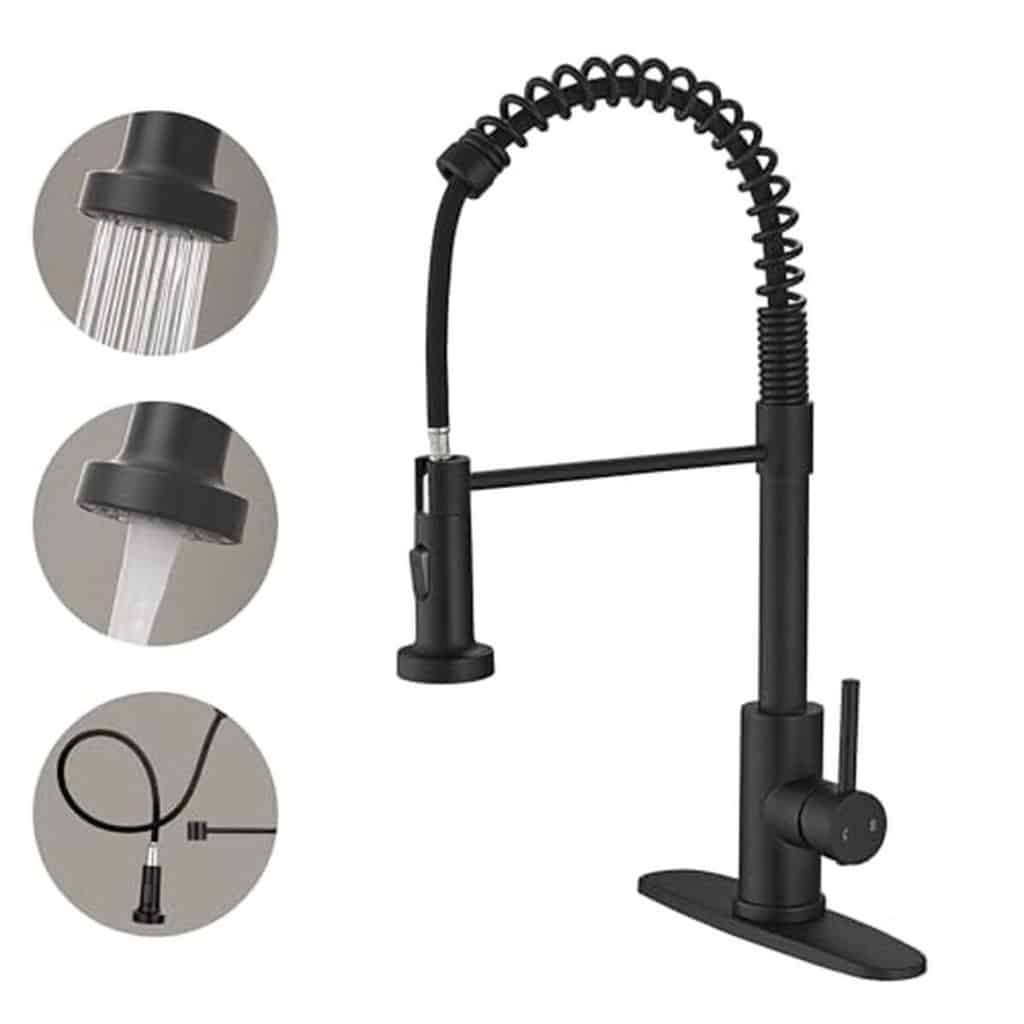 Test : robinet de cuisine Voton noir avec pulvérisateur extractible